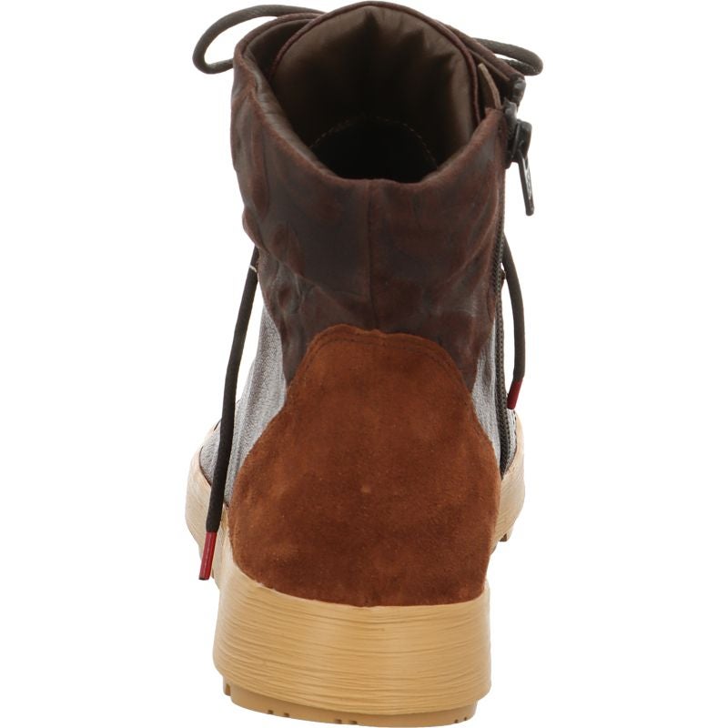 Think COMODA Woman Lace-up boot - Material: Leather in Brown