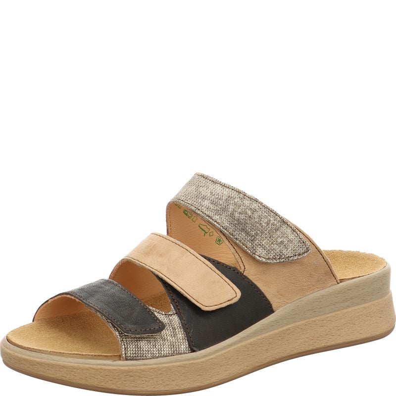 Think! MEGGIE Damen Pantolette - Material: Leder in Grau