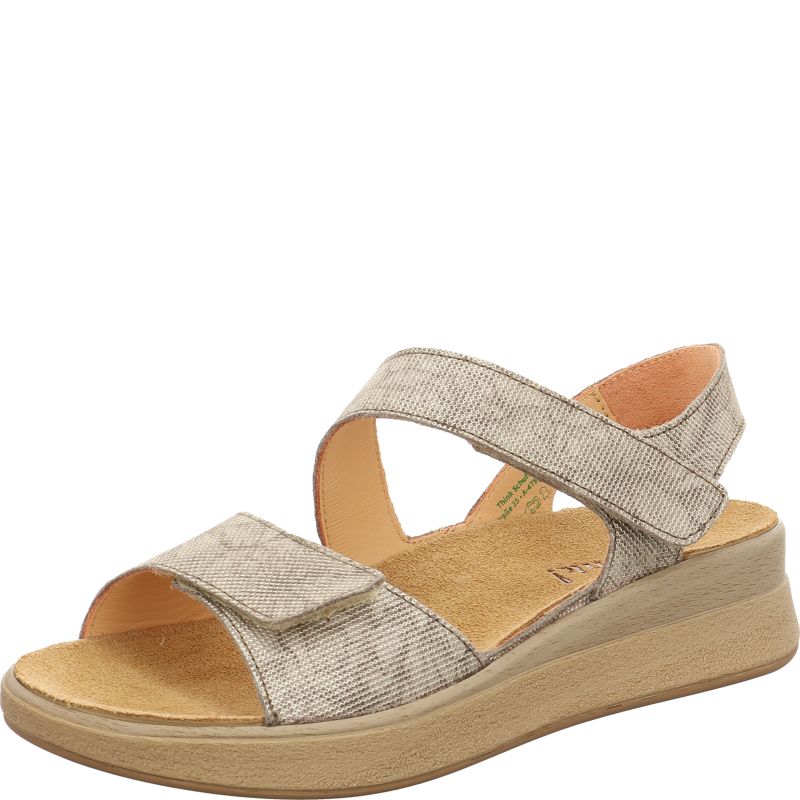 Think! MEGGIE Damen Riemchensandale - Material: Leder in Grau