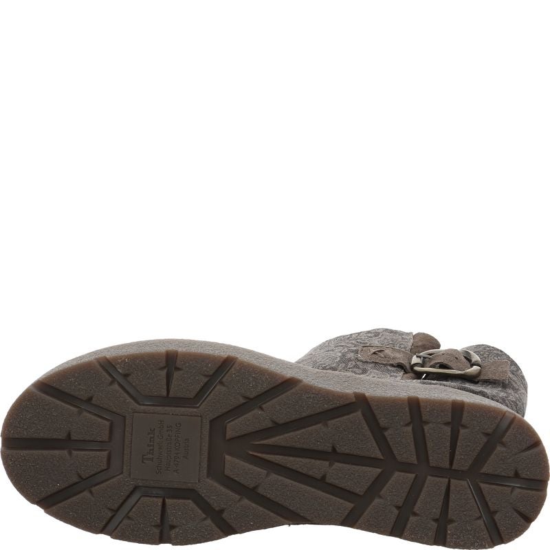 Think! CREPES Damen Stiefelette - Material: Leder in Grau