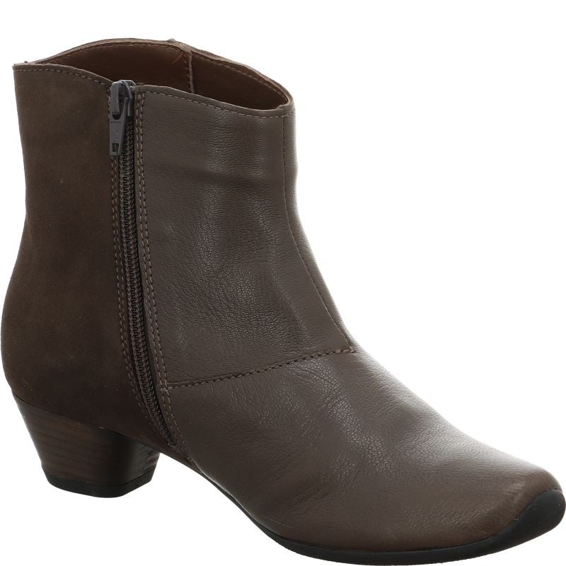 Think AIDA DAMEN Woman Ankle boot - Material: Leather in Grey