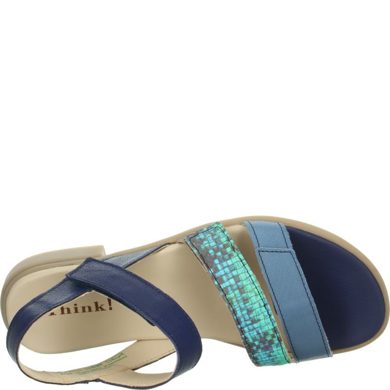 Think! KAMAA Damen Riemchensandale - Material: Leder in Blau