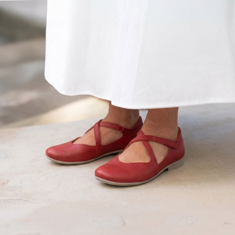 Think! GUAD2 Damen Ballerina - Material: Leder in Rot