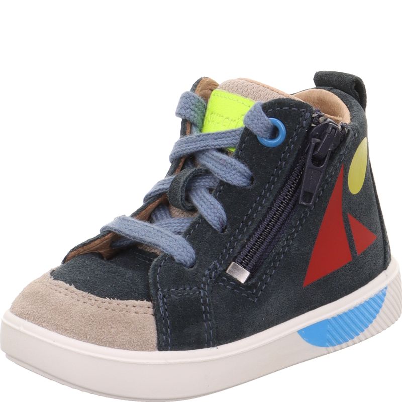 Superfit SUPIES Boys Sneakers high - Material: Leather/Textil in Blue