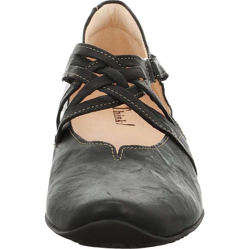 Think CHILLI DAMEN Woman Ballerina - Material: Leather in Black