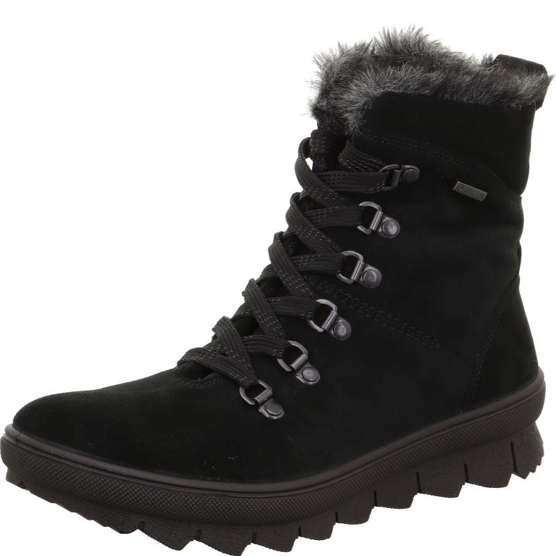 Legero NOVARA Damen Schnürboots - Material: Leder in Schwarz