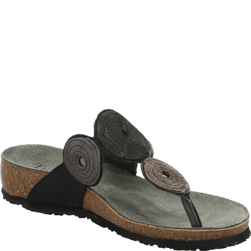 Think! JULIA Damen Pantolette - Material: Leder in Schwarz
