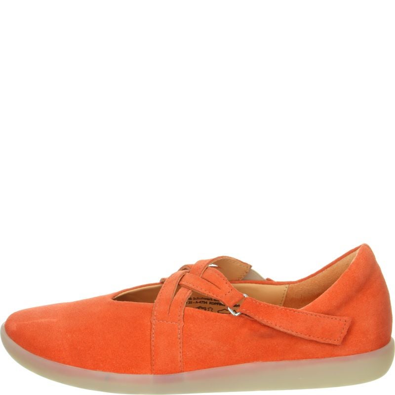 Think NATURE Woman Ballerina - Material: Leather in Orange