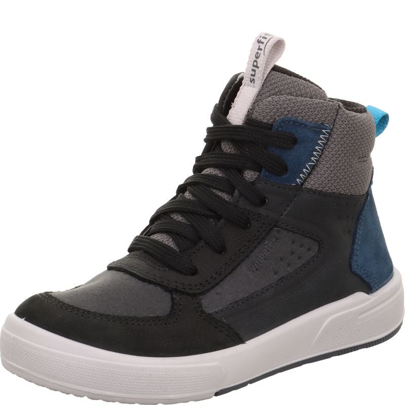 Superfit MAVERICK Jungen Sneaker high - Material: Leder/Sonstiges Material/Textil in Grau