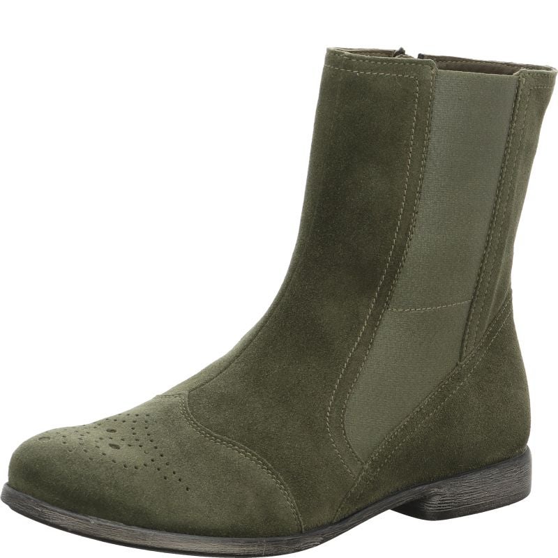 Think! AGRAT Damen Stiefelette - Material: Leder in Oliv