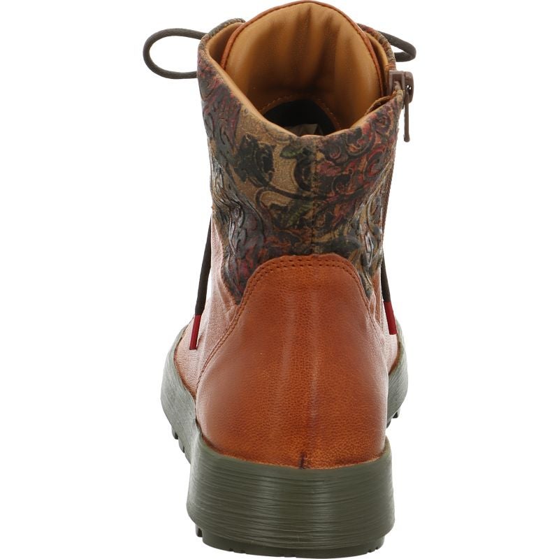 Think COMODA Woman Lace-up boot - Material: Leather in Brown