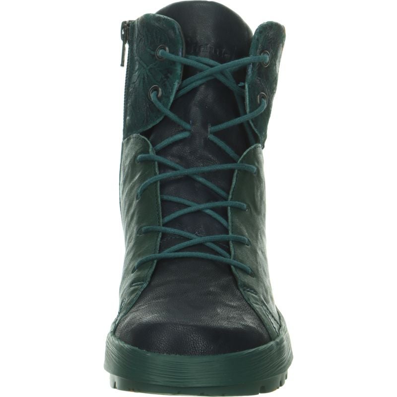Think COMODA Woman Lace-up boot - Material: Leather in Blue