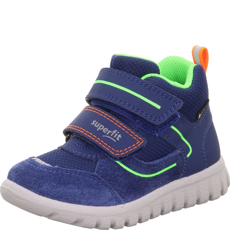 Superfit SPORT7 MINI Unisex | Jungen Sneaker high - Material: Leder/Sonstiges Material/Textil in Blau