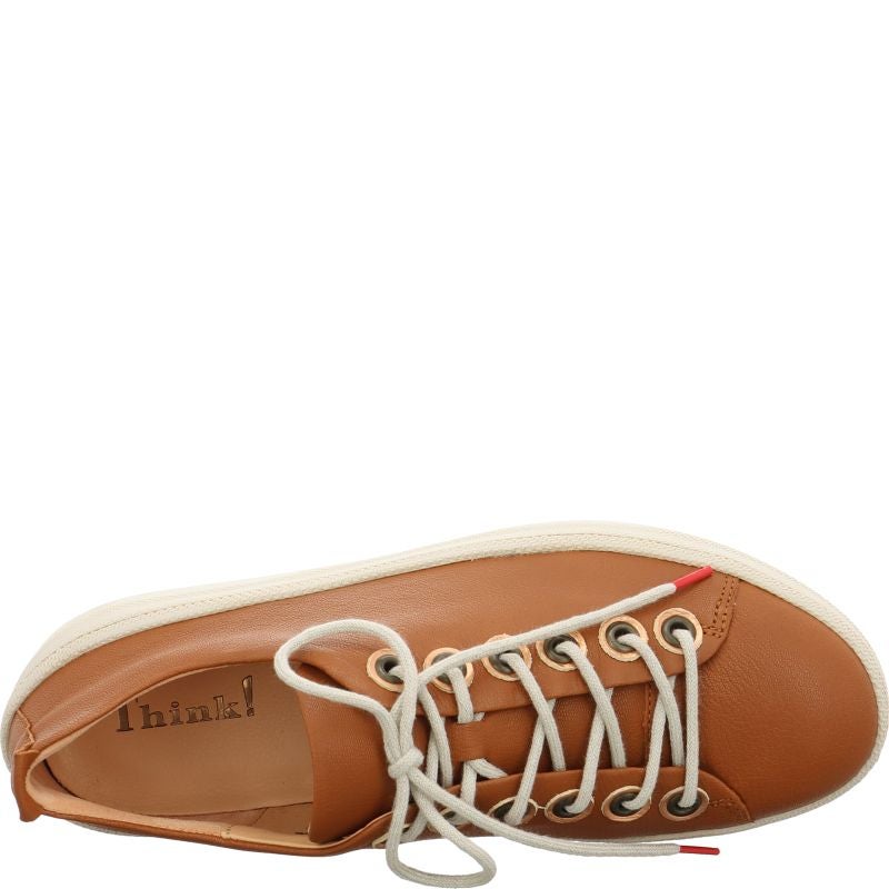 Think KUMI Woman Sneakers low - Material: Leather in Brown