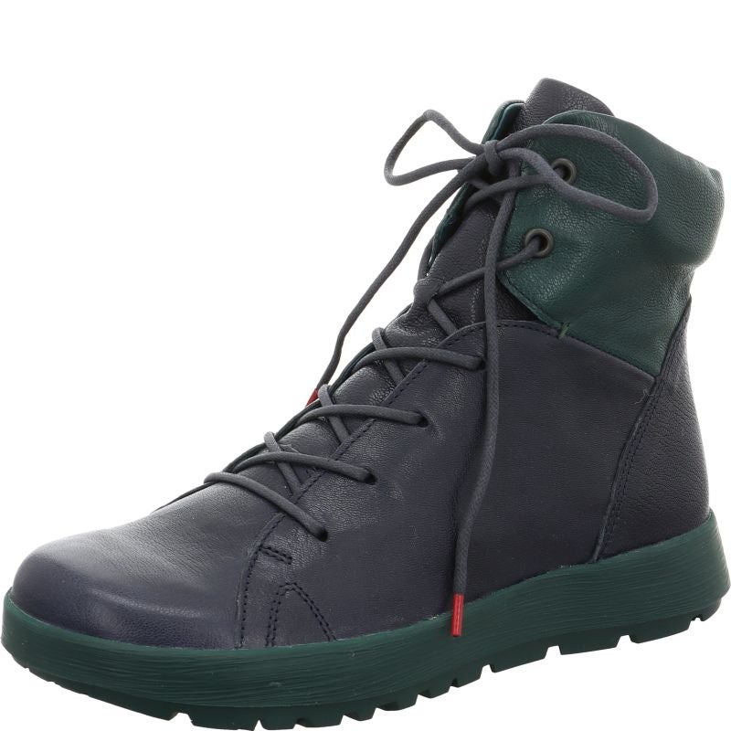 Think COMODA Woman Lace-up boot - Material: Leather in Blue
