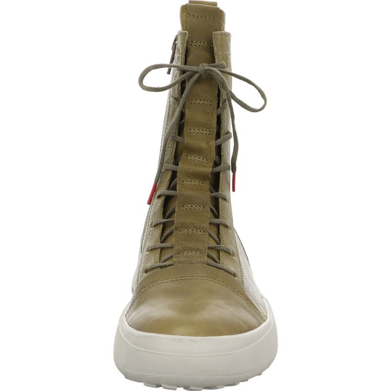 Think KUSABI Woman Lace-up boot - Material: Leather in Olive