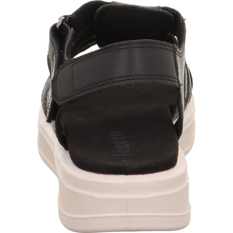 Legero SUNWALKER Damen Plateau-Sandale - Material: Leder in Schwarz