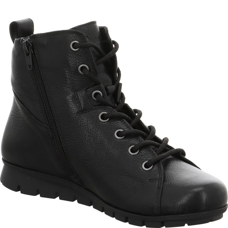 Think MENSCHA Lace-up boot - Material: Leather in Black