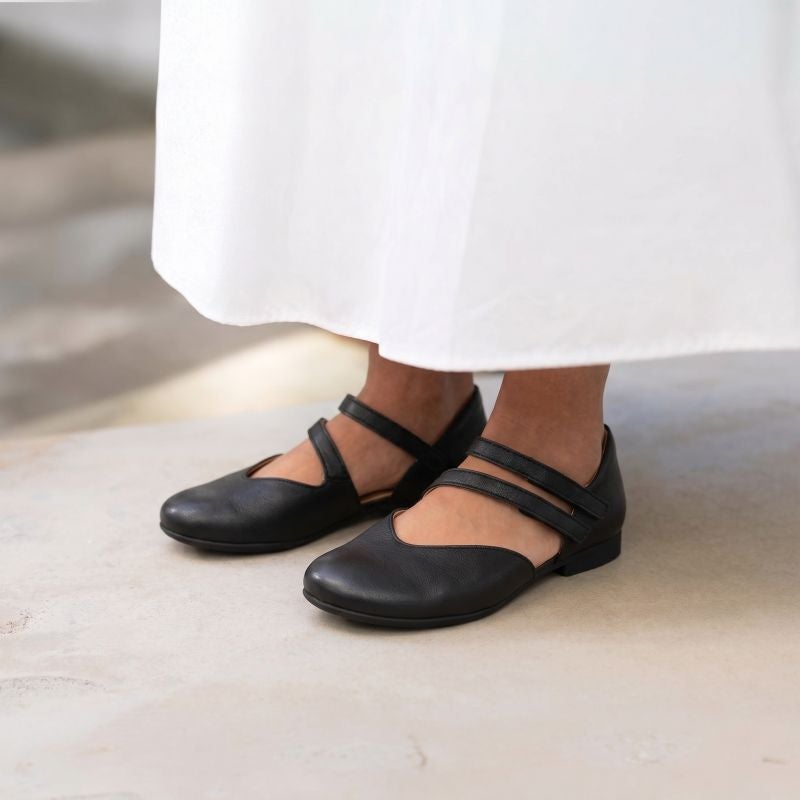 Think! GUAD2 Damen Ballerina - Material: Leder in Schwarz