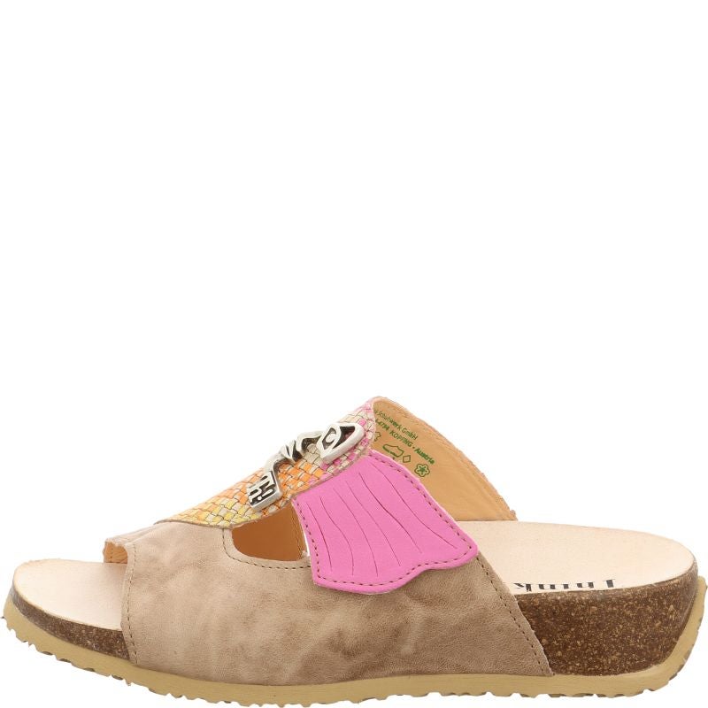 Think! MIZZI Damen Pantolette - Material: Leder in Beige