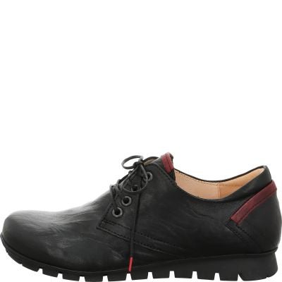 Think! MENSCHA Damen Schnürschuh - Material: Leder in Schwarz