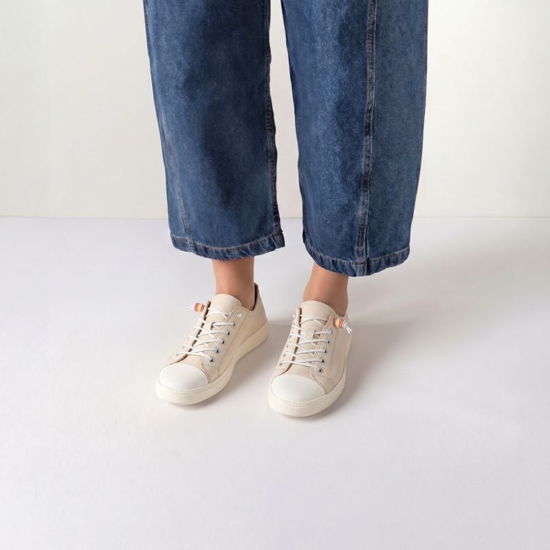 Think TURNA WOMEN Woman Sneakers low - Material: Leather in Beige
