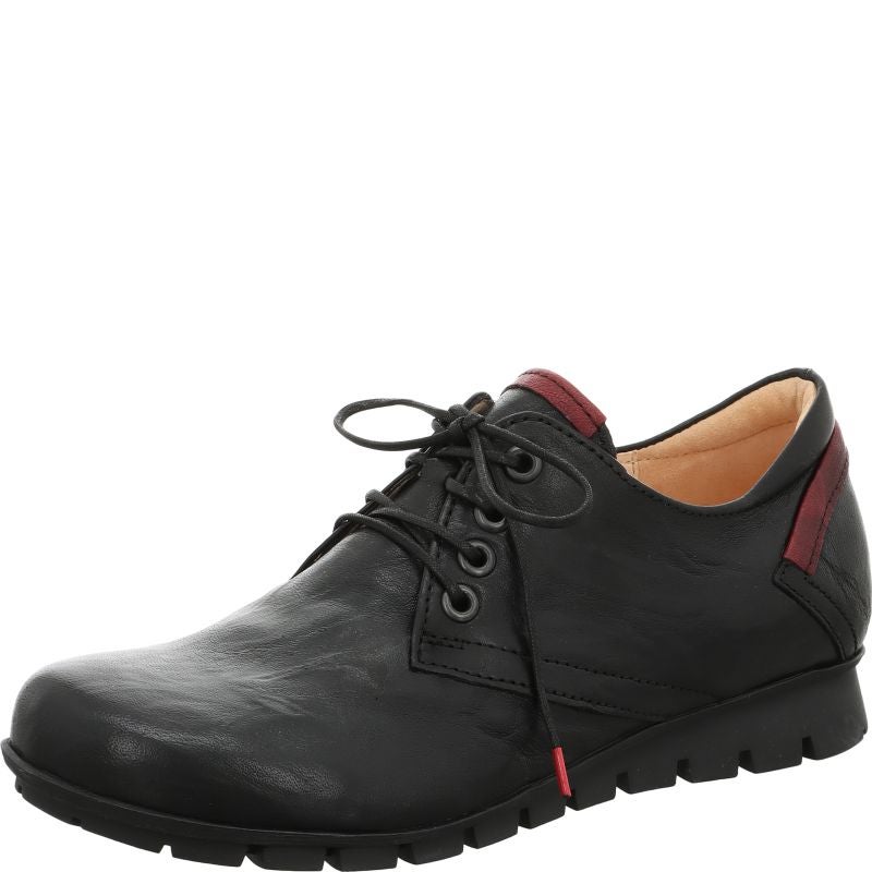 Think MENSCHA Woman Lace up shoe - Material: Leather in Black