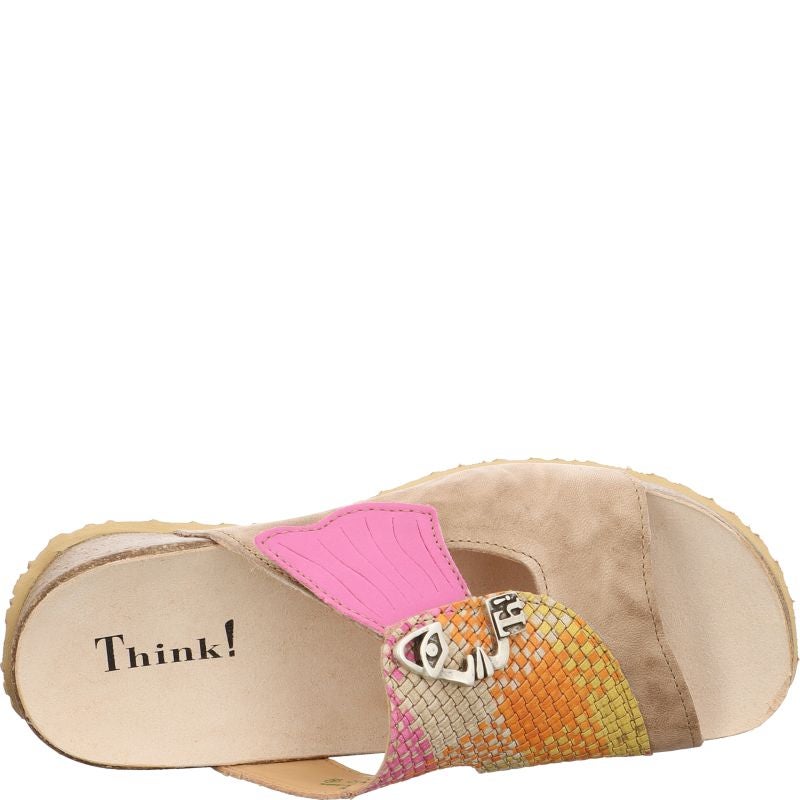 Think! MIZZI Damen Pantolette - Material: Leder in Beige