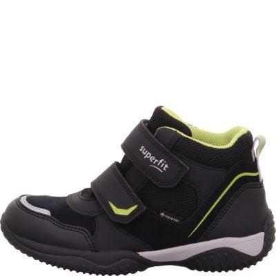 Superfit STORM Unisex, Jungen Sneaker high - Material: Leder/Sonstiges Material/Textil in Schwarz