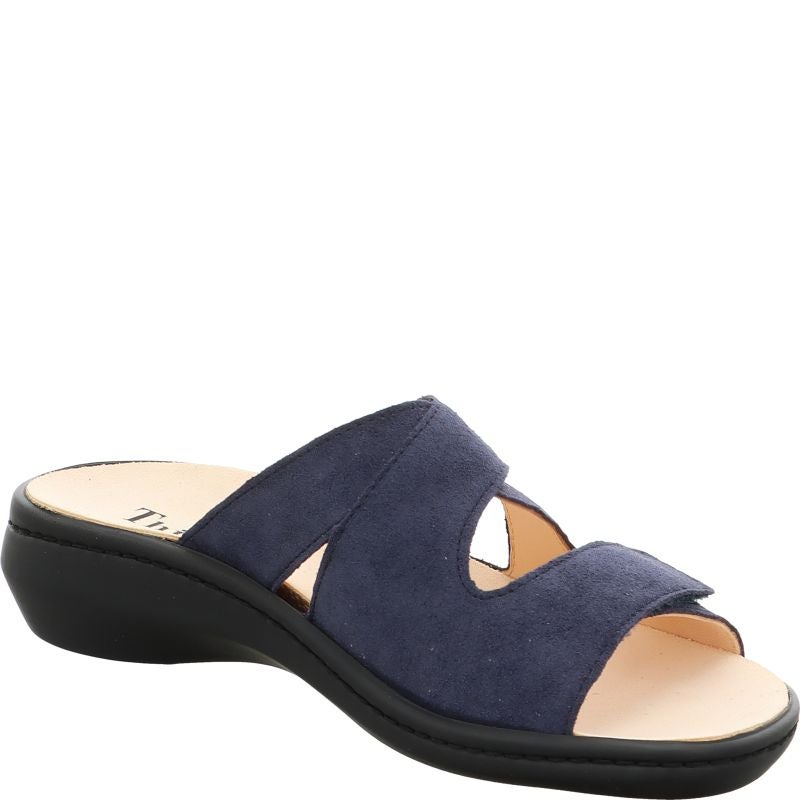 Think! CAMILLA Damen Pantolette - Material: Leder in Blau