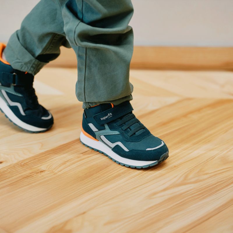 Superfit DASH Unisex | Jungen Sneaker high - Material: Leder/Sonstiges Material/Textil in Grün