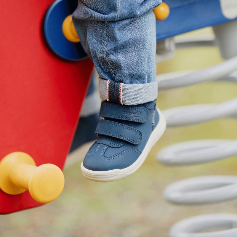 Superfit WHALEY Boys Sneakers high - Material: Leather/Textil in Blue