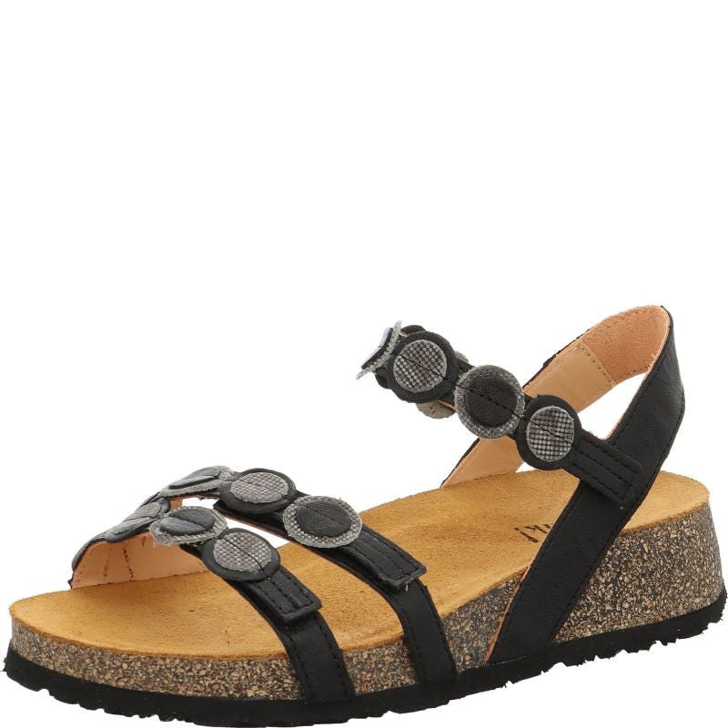 Think KOAK DAMEN Strap sandal - Material: Leather in Black