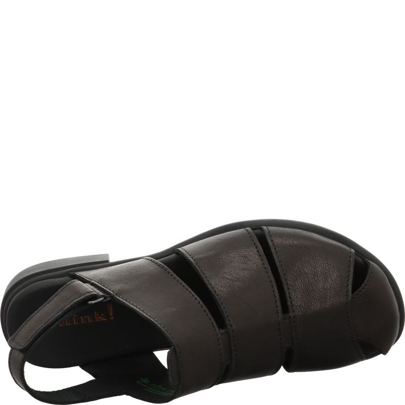 Think! KAMAA Damen Sandale - Material: Leder in Schwarz