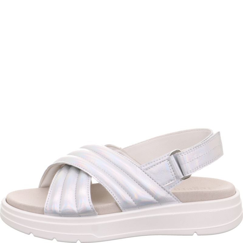Legero SUNWALKER Damen Plateau-Sandale - Material: Leder in Metallic