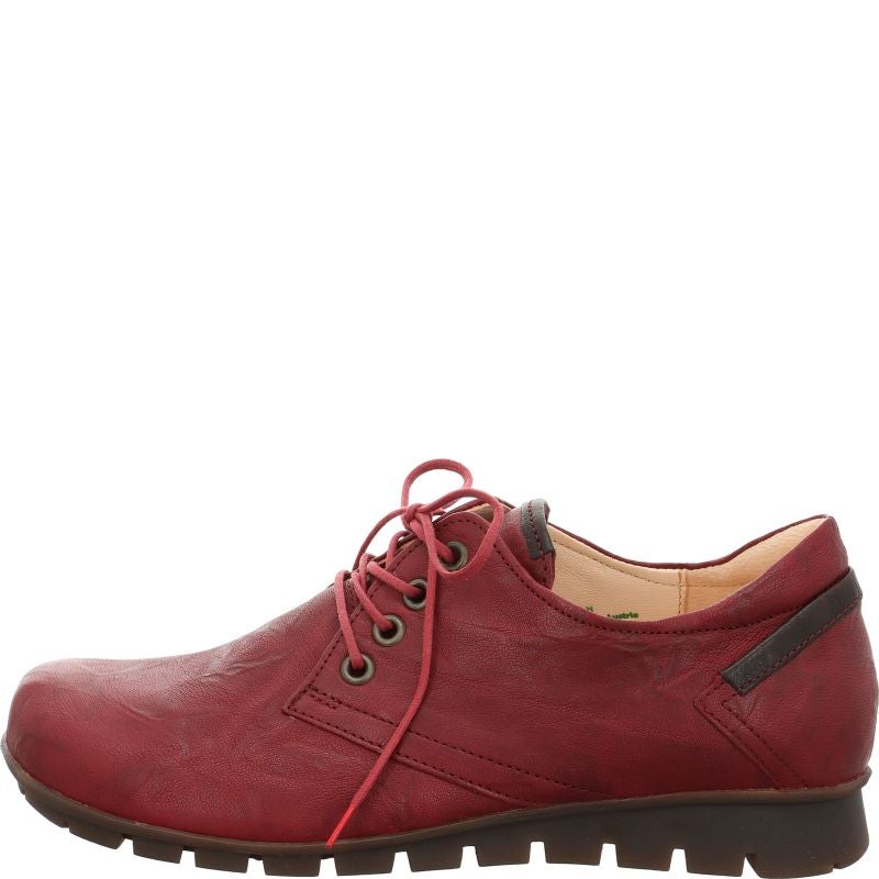 Think MENSCHA Woman Lace up shoe - Material: Leather in Red