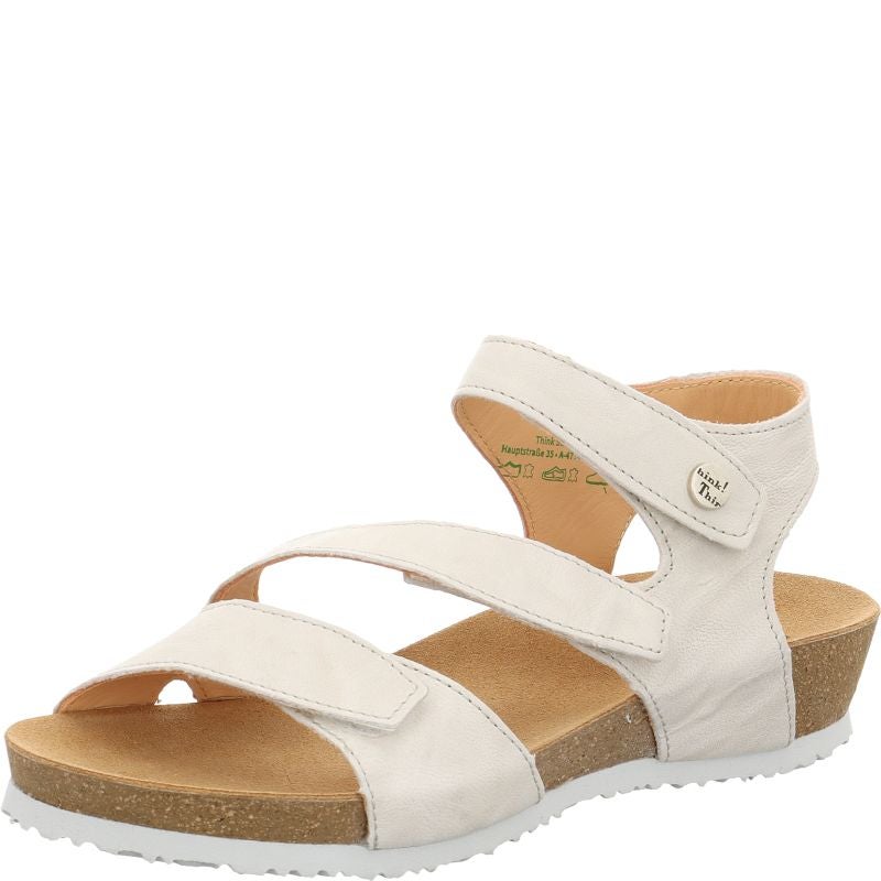Think DUMIA Strap sandal - Material: Leather in Grey