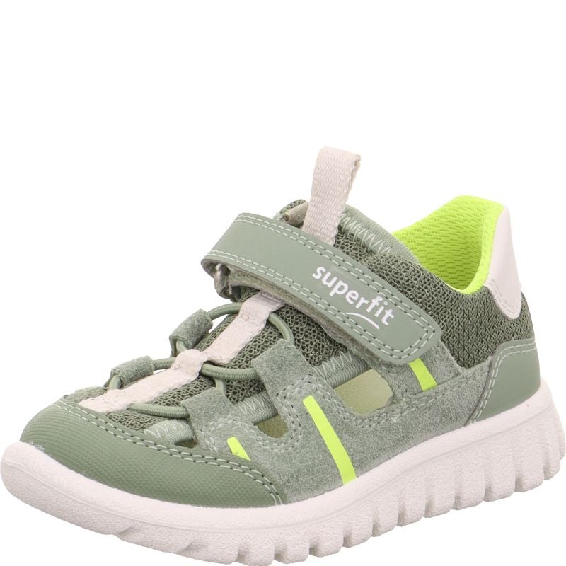 Superfit SPORT7 MINI Jungen Sneaker low - Material: Leder/Sonstiges Material/Textil in Grün