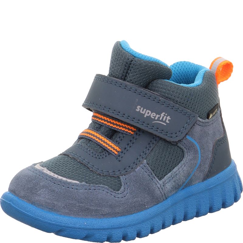 Superfit SPORT7 MINI Unisex | Boys Sneakers high - Material: Leder/Sonstiges Material/Texti in Blue