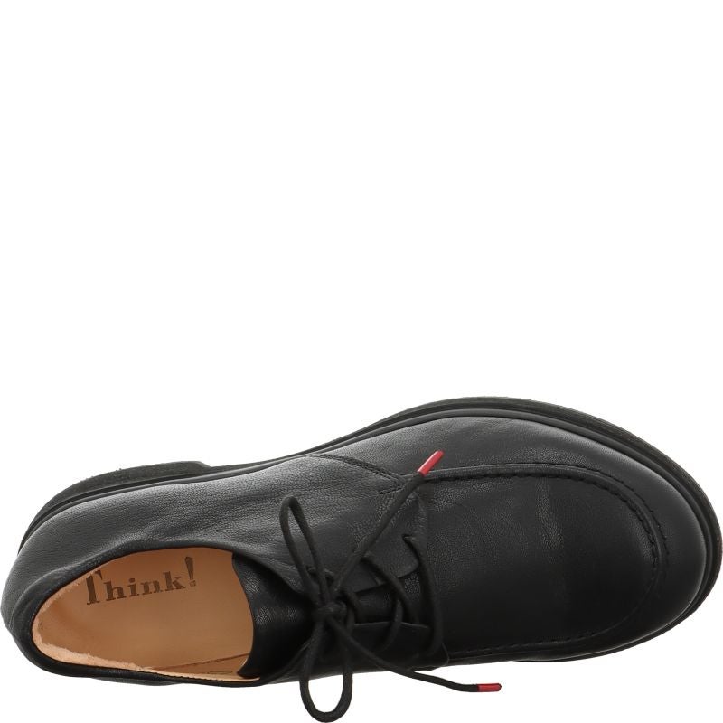 Think! COGITA Damen Schnürschuh - Material: Leder in Schwarz