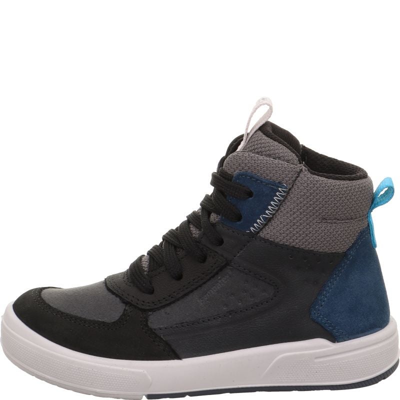 Superfit MAVERICK Jungen Sneaker high - Material: Leder/Sonstiges Material/Textil in Grau