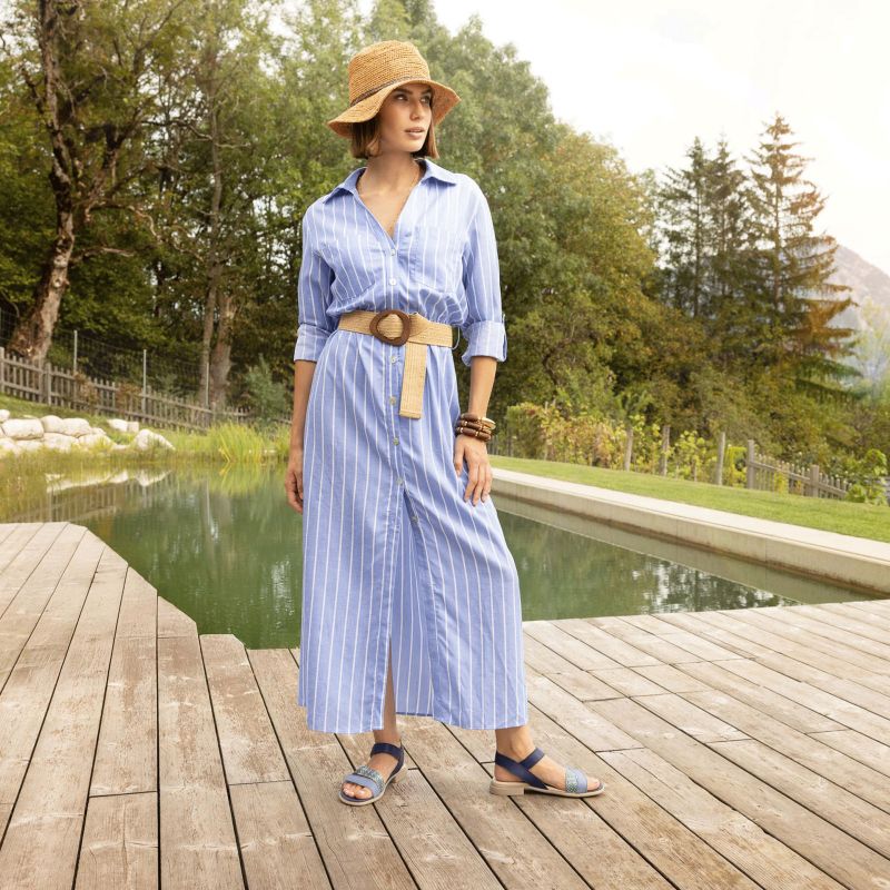 Think! KAMAA Damen Riemchensandale - Material: Leder in Blau
