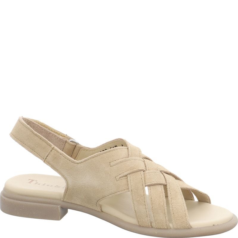 Think KAMAA Strap sandal - Material: Leather in Beige