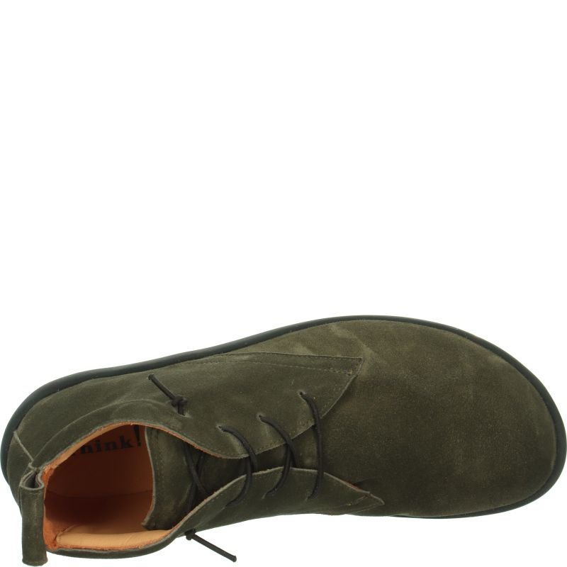 Think HAPPAT Sneakers high - Material: Leather in Olive