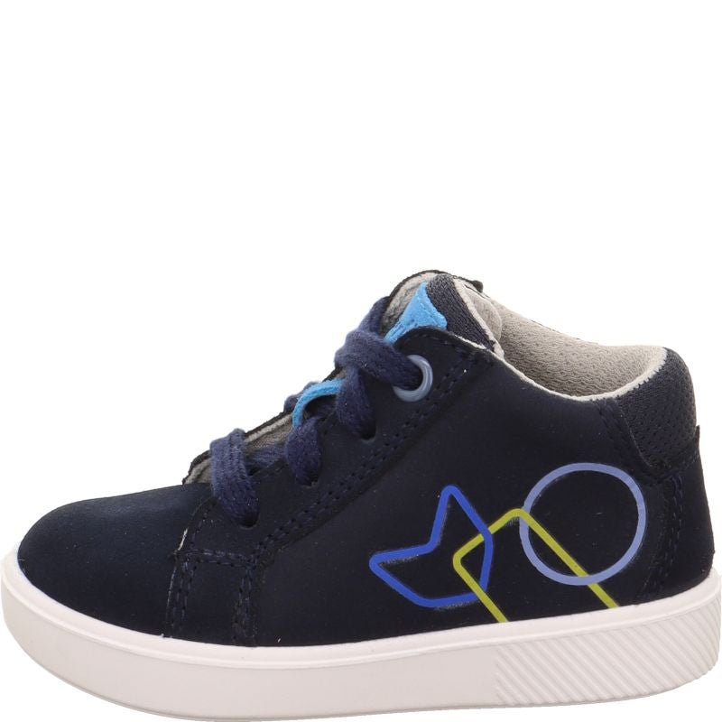 Superfit SUPIES Jungen Sneaker high - Material: Leder/Sonstiges Material/Textil in Blau