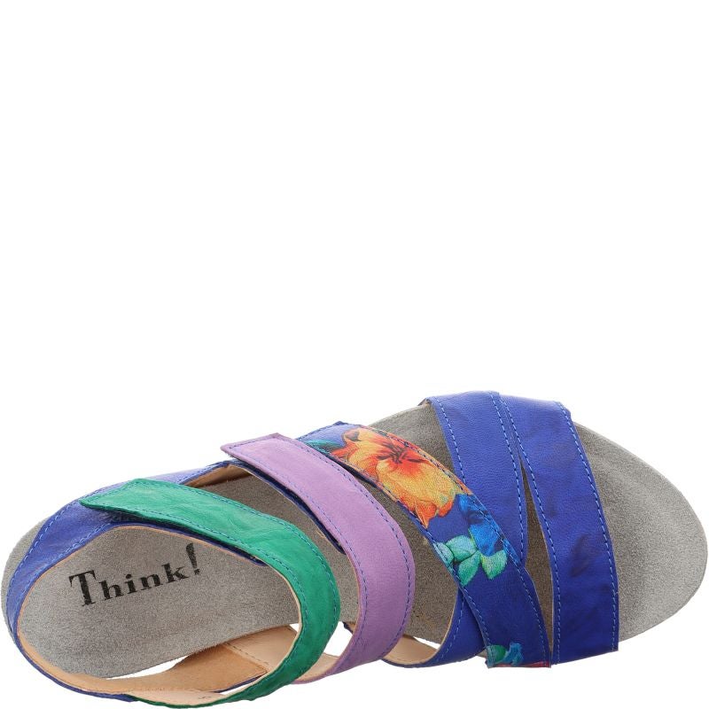 Think! TRAUDI Damen Sandalette - Material: Leder in Blau