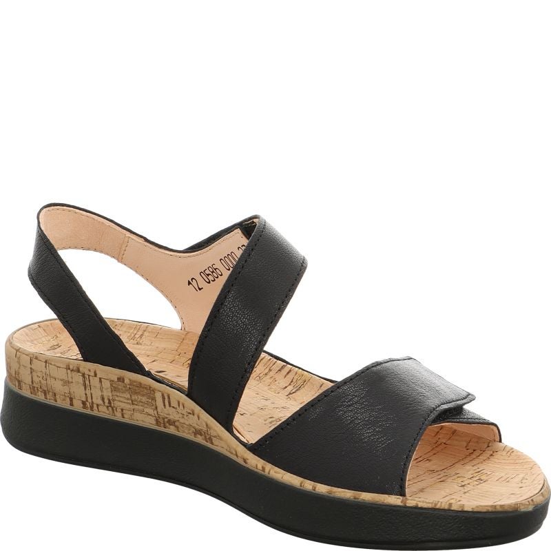 Think MEGGIE Woman Strap sandal - Material: Leather in Black