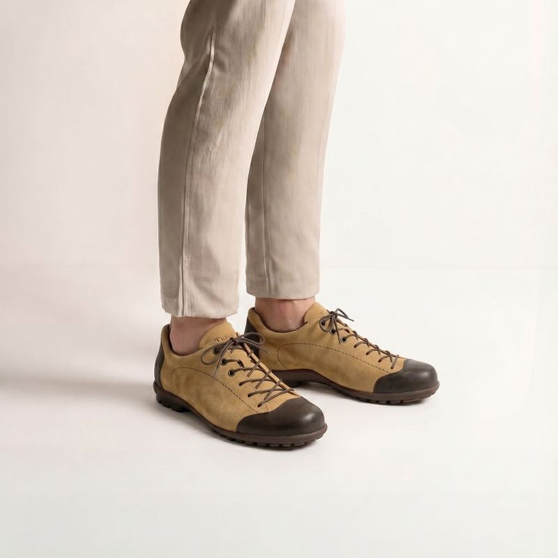 Think KONG HERREN Men Lace up shoe - Material: Leather in Beige