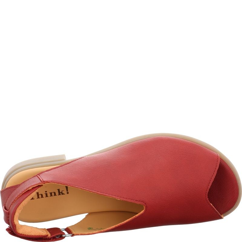 Think KAMAA Strap sandal - Material: Leather in Red