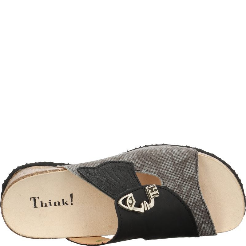 Think MIZZI DAMEN Mules - Material: Leather in Grey